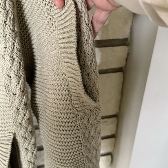 VTG Parish Nation E05-2006 NY Fisherman Cardigan Mens Large Cream Cable Knit - Picture 7 of 12